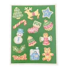 Vintage Hallmark Stickers Christmas Scratch And Sniff COOKIE Scent 1 Sheet 1984
