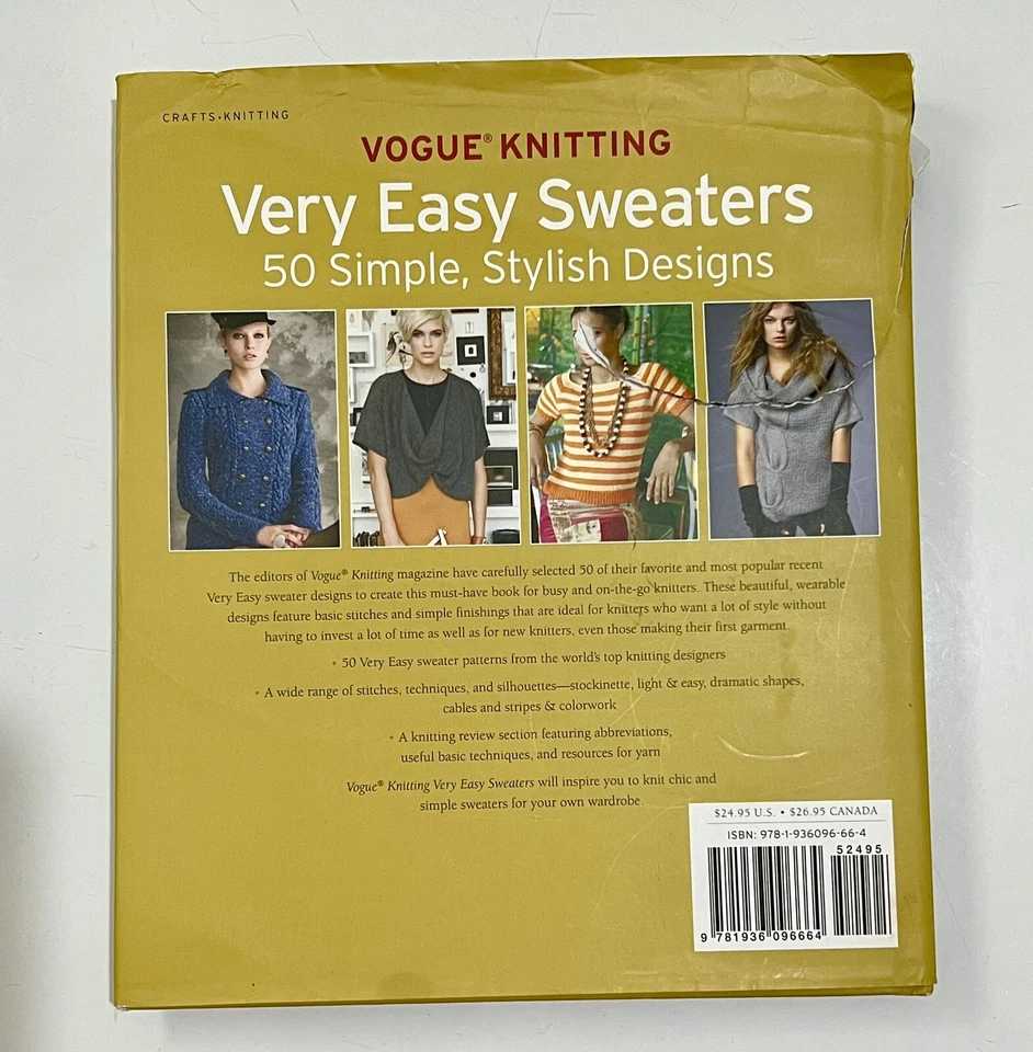Vogue knitting Very Easy Sweaters 50 Simple Stylish Designs Hardback 2013 1st Ed - Image 2 of 3