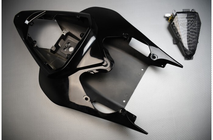 Carénage arrière noir et feu stop fumé pour Yamaha YZF R6 2008-2016
