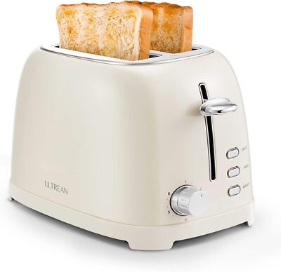 Ultrean Toaster 2 Slice with Extra-Wide Slot, Stainless Steel Toaster with Remov