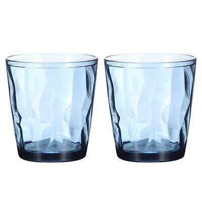2Pcs 10oz Acrylic Drinking Glasses Plastic Reusable Tumblers, Grey Blue |  eBay