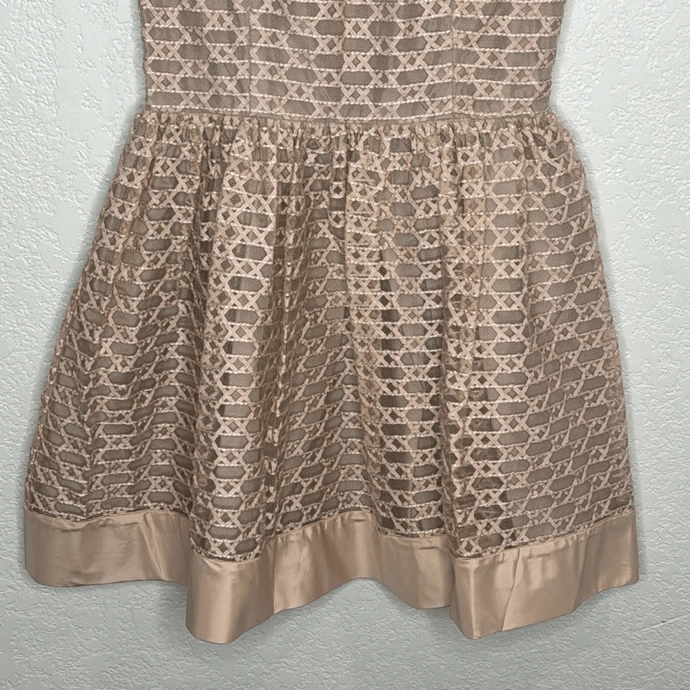 Abito A Line Rosso Valentino Rosa Nastro Maglia Taglia 2 Rosa Blush Nuovo con etichette