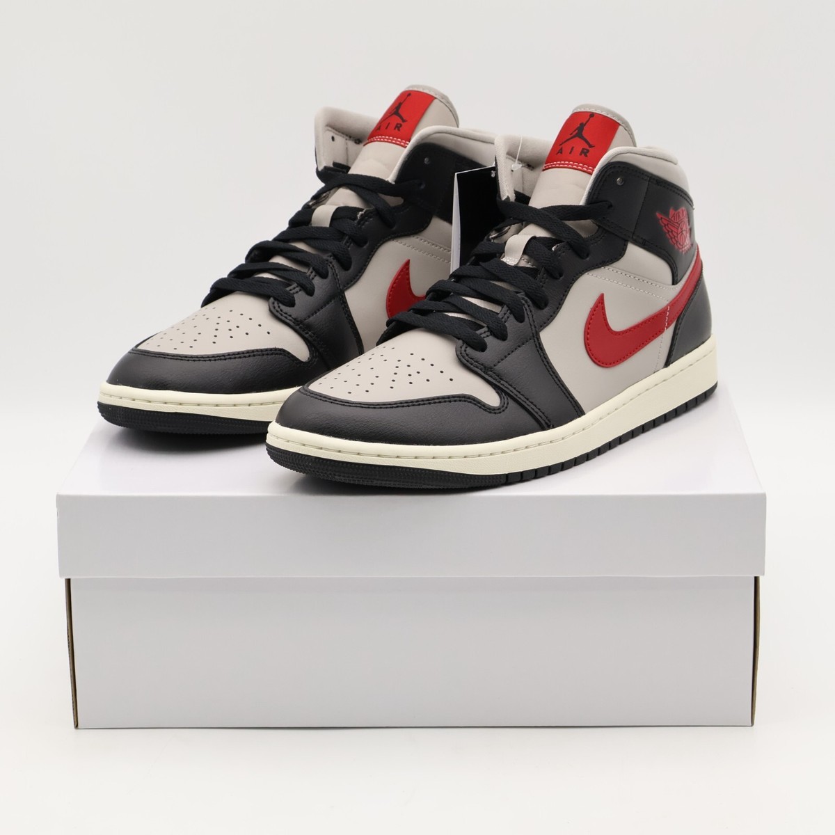 BQ6472-060 Nike WMNS Air Jordan 1 Mid Black Grey Gym Red | eBay BQ6472-060 Nike WMNS Air Jordan 1 Mid Black Grey Gym Red | eBay