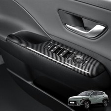 Carbon Optik Fensterschalter Blenden Abdeckung Rahmen F&uuml;r Hyundai Kona SX2 23-25