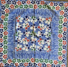 Vintage Flowered Square Scarf 23.5 Inches