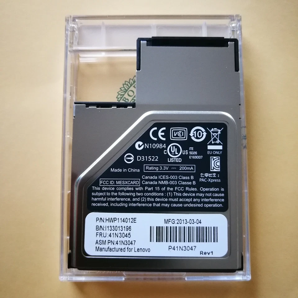 NEW Lenovo Gemalto 54mm ExpressCard Smart Card Writer Reader FRU 41N3043 RDF12 - Image 3 of 4