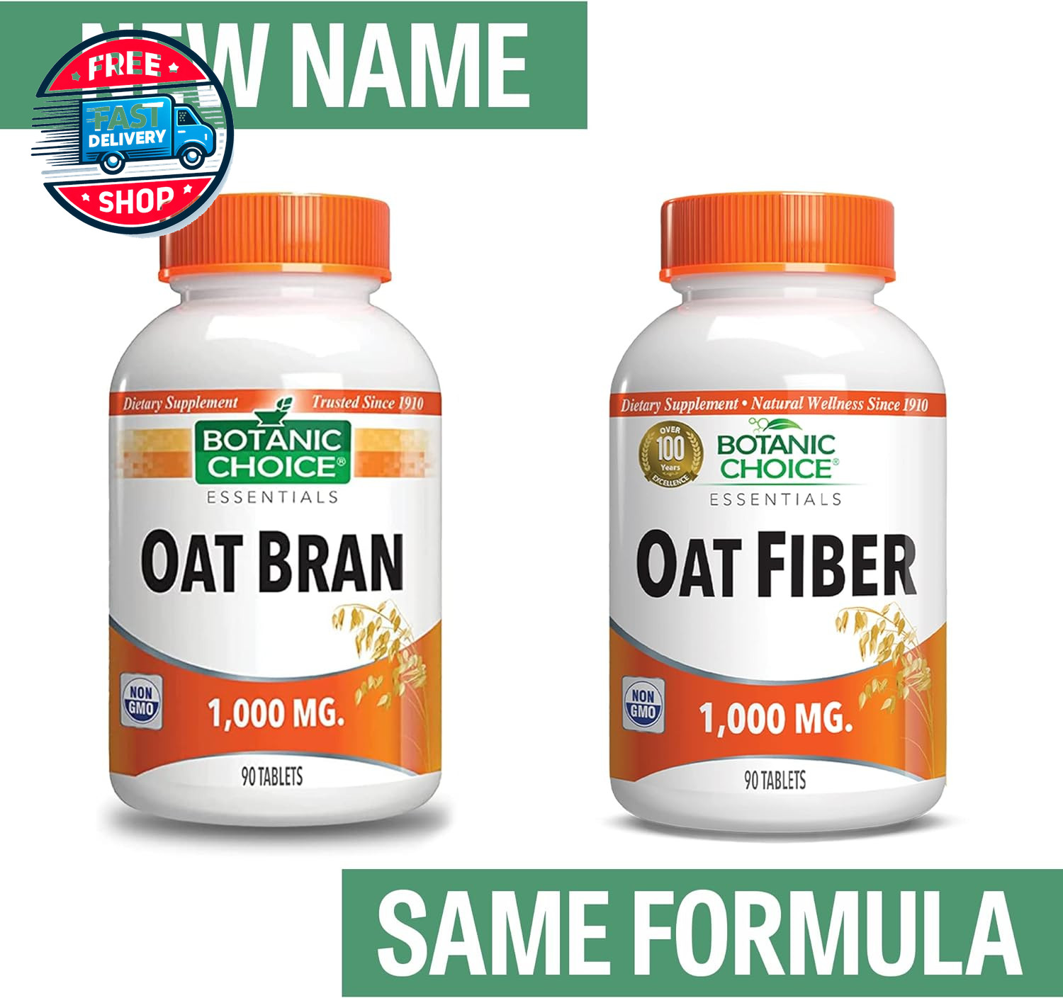 Botanic Choice Oat Fiber Natural Dietary Supplement for Digestive
