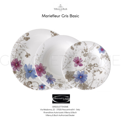 Villeroy & Boch - Teller 18 Stück 6 Personen Mariefleur Gris -20% - Händler