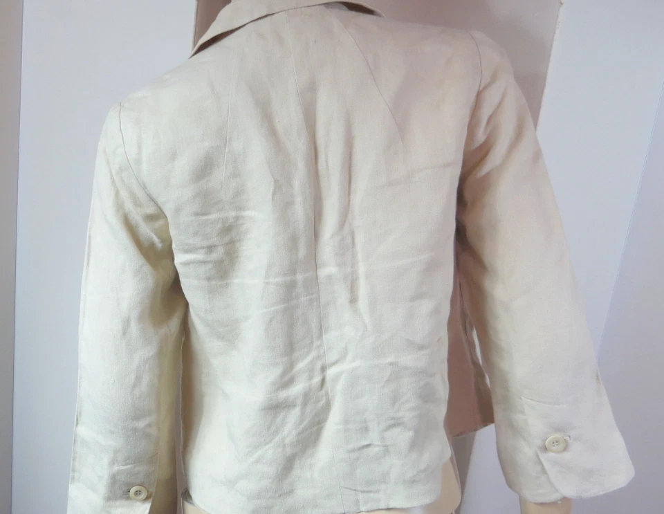 Chaqueta Columpio Anthropologie ELEVENSES Crema Oscura Caqui Acanalada Fab Lino 4 Foto 3 de 3