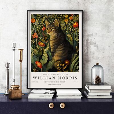 William Morris Druck, William Morris Ausstellung Poster Katze (98c)