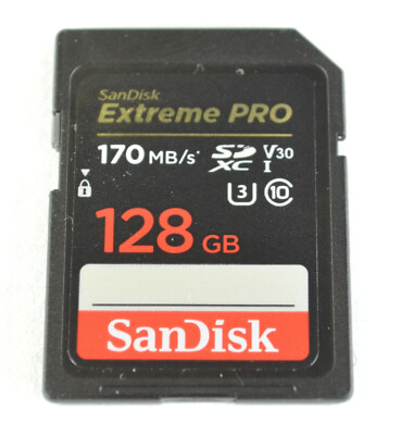SanDisk Extreme Pro 128GB SDXC 4K UHD Memory Card 170MB/s Read