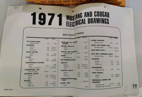 1971 Mustang Cougar Ford Car Shop Manual 5 Volume Set And Electrical Section 2 - Bild 2 von 9