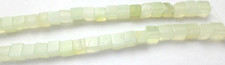 2 -14' Strand 152 Light Green White Jade Gemstone Square Cube Beads 4.75x4.75mm