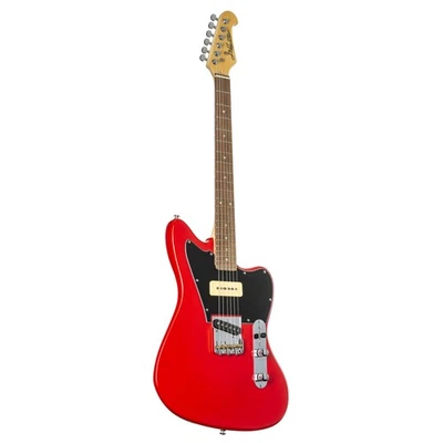 J&D TL Jazz E-Gitarre Rot Linde Korpus Ahorn Hals 22 Bünde P-90 Vintage Coil - Bild 1 von 4