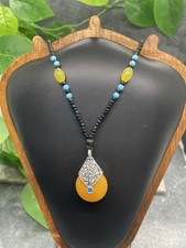 25 Beaded Sweater Necklace 1 Bead Pendant New Free Ship B5095