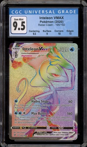 Pokemon Inteleon VMAX Rebel Clash Secret Rare #195 CGC 9.5