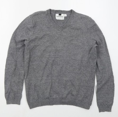 Grauer Pullover Pulli Herren UK Größe S Topman