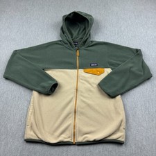 Patagonia Jacket Youth Large 12 Green Yellow Micro D Snap-T Full Zip Fleece