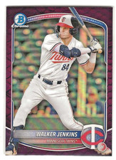 WALKER JENKINS 2025 Bowman Chrome Fuchsia Reptilian Refractor #/199 Twins MINT $