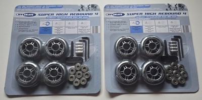 HY SKATE Inline Skate Rollen 8 Stück Super-High-Rebound 4, Härte 78A, 80 x 24mm