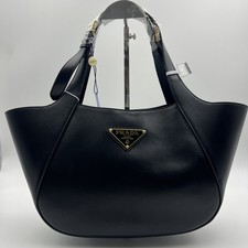 Prada Classic Tote Bag Black Smooth Calfskin ...