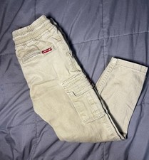 Levi's Boys Cargo Pants Tan Khaki Elastic Drawstring Waist Pull On Size 5