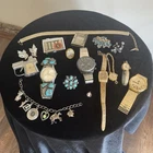 VINTAGE ESTATE JEWELRY LOT Silver Turquoise Clip On Earring Ring Watch Lighter +