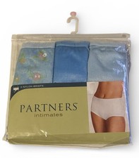 Vtg Partners Intimates Mervyn's Sz 8 Nylon Brief Underwear Panties NOS 3 Pack