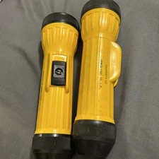 2 Vintage Bright Star 2618 Flashlight Property Of Armco Steel Co lol