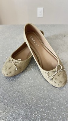 Esprit Tan Perforated Bow Lightweight Comfort Ballet Flats Women's US Size 8.5