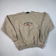 Vintage The Sweater Shop UK Beige Crew Neck Pullover Sweater Mens L Layering