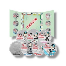 Monopoly 90th Anniversary 2025 50p Cents  Coins Pack