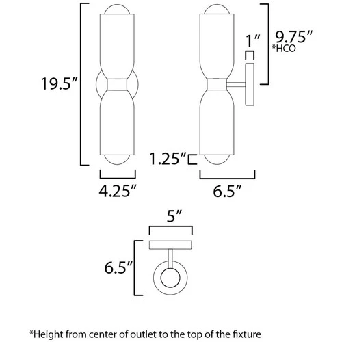 Maxim Lighting 10622LVBK Pompeii Wall Sconce Wall Light - Picture 4 of 4