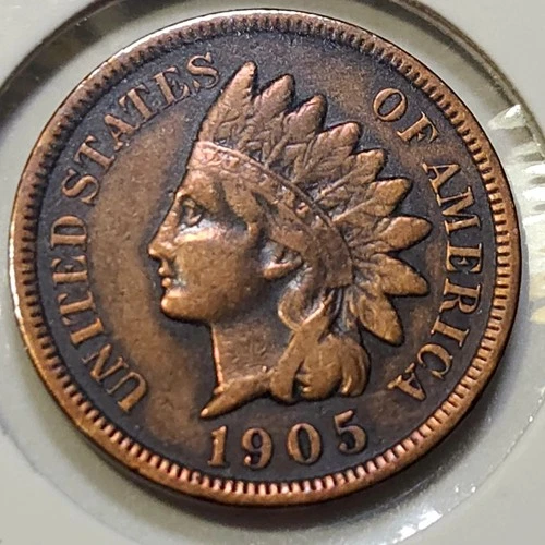 1905 Indian Head Cent - VF Details: Cleaned