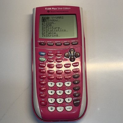 Texas Instruments TI-84 Plus Silver Edition Calculator Pink w/ Slide Cover (used