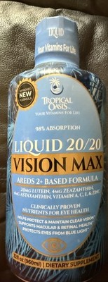 Tropical Oasis LIQUID 20/20 Vision Max AREDS 2+ Vitamin, Peach Mango, 32oz, 2027