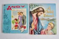 Vintage Children's Tell A Tale Book Lot ~ ANDY ~ A CHILD'S FRIEND Jesus HB