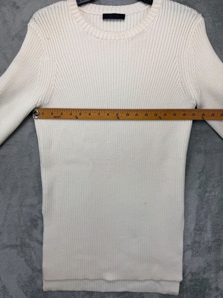 The Row Women's Knit Sweater Sz M Ivory White Bell Sleeve Long Wool Crewneck - Image 4 of 4