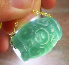 Certified Green A Jade jadeite Pendant Coin Ruyi Circle Bead Necklace 路路通 959392