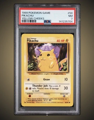 Pikachu 1999 Pokemon Game #58 Yellow Cheeks PSA 7 NEW SLAB