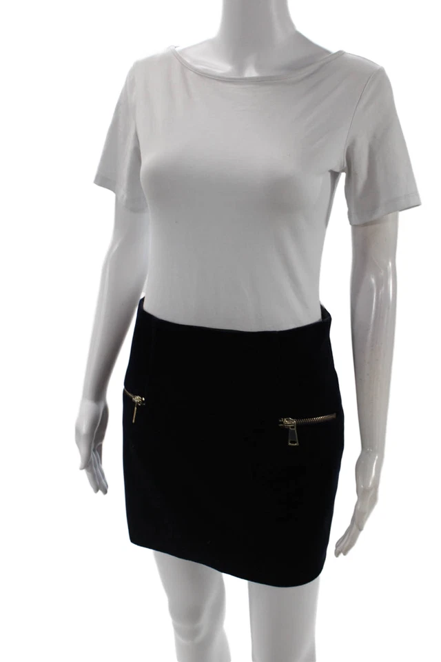 Sandro Women Mini Pencil Skirt Black 82% Polyester 8% Elastane Size 38 - Image 2 of 4