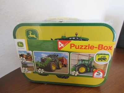 John Deere Puzzle Box in Metall Koffer Traktor Schmidt Spiele OVP