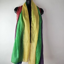 Scarf Shawl Wrap Semi Sheer Rainbow Rectangle Vacation Boho Jamaica Lightweight