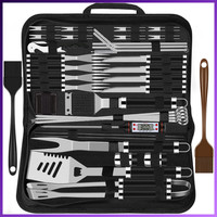 Bbq Grillbesteck Set 38-Teilig Edelstahl GrillzubehöR Koffer Schwarz