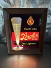 Rare Vintage Stroh’s Beer Framed Lighted Bubbler Sign Reverse On Glass