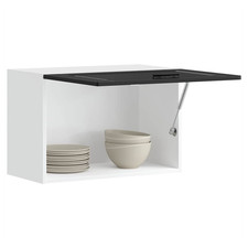 Kitchen Wall Cabinet Black 60x31x40cm EngineeredWood Wall-mounted 1 Door 1 Shelf