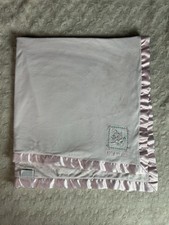 Vintage Carter's Classics Pretty in Pink Baby Blanket Floral Flower Bouquet Blue