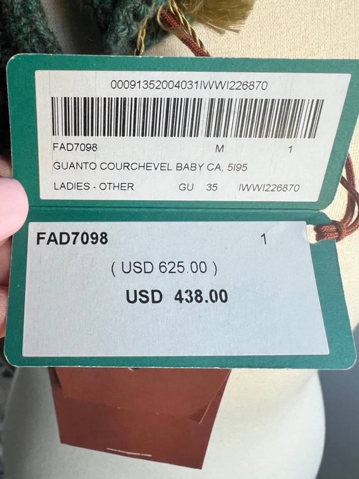 Зеленые детские вязаные длинные перчатки из кашемира LORO PIANA. SZ средний - Изображение 4 из 4