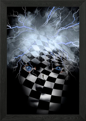 Checkered face Framed Wall Art Poster Canvas Print Picture