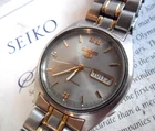 Stainless Steel Vintage 1985 Men's Seiko 5 D/D Automatic 6309-8840 Watch Runs